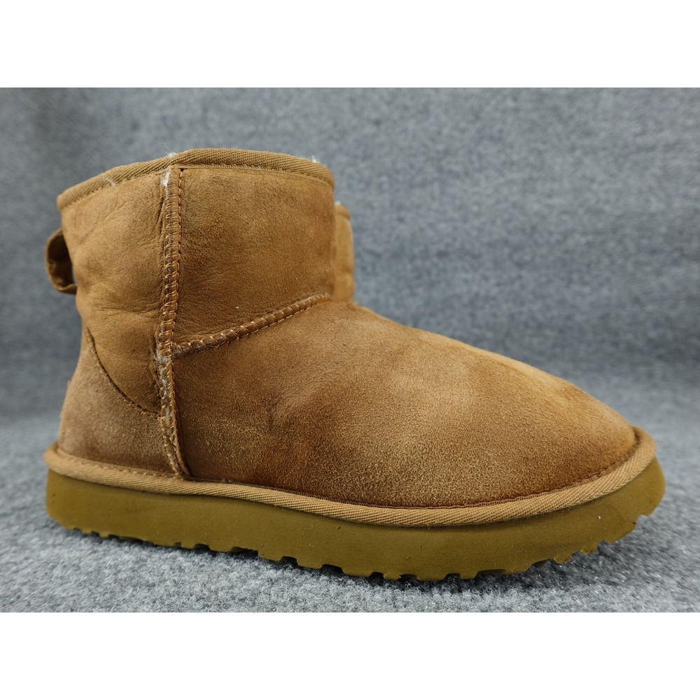 UGG Classic Mini II Boots Womens 9 Chestnut Good Suede Sheepskin 1016222 - Picture 3 of 8
